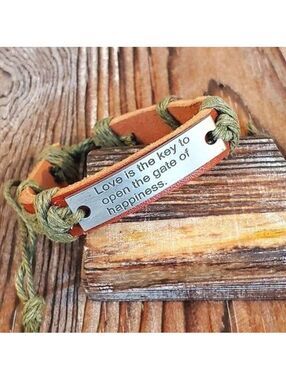 Love is The Key Leather Bracelet